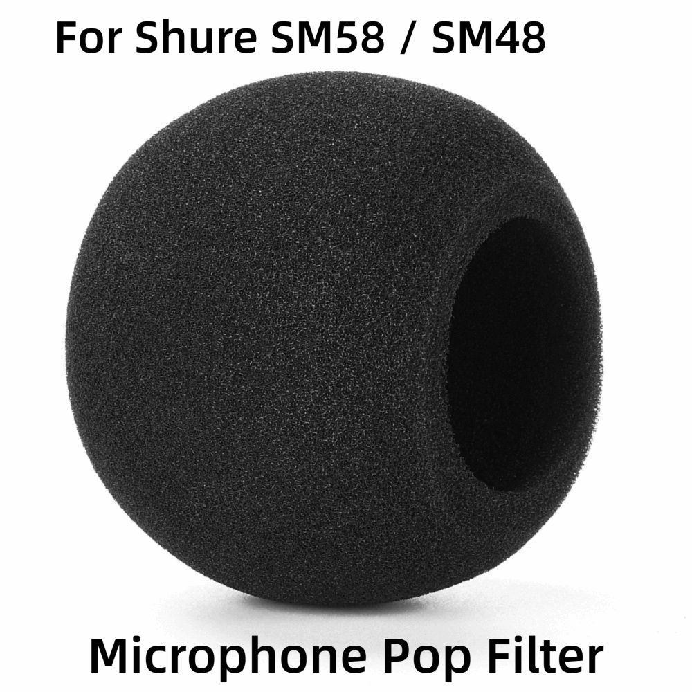 Shure Mic Sm58 - 交換用マイクウィンドスクリーンカバー 植毛スポンジフォーム 防風マイクカバー ノイズリダクションスポンジ Shure SM58