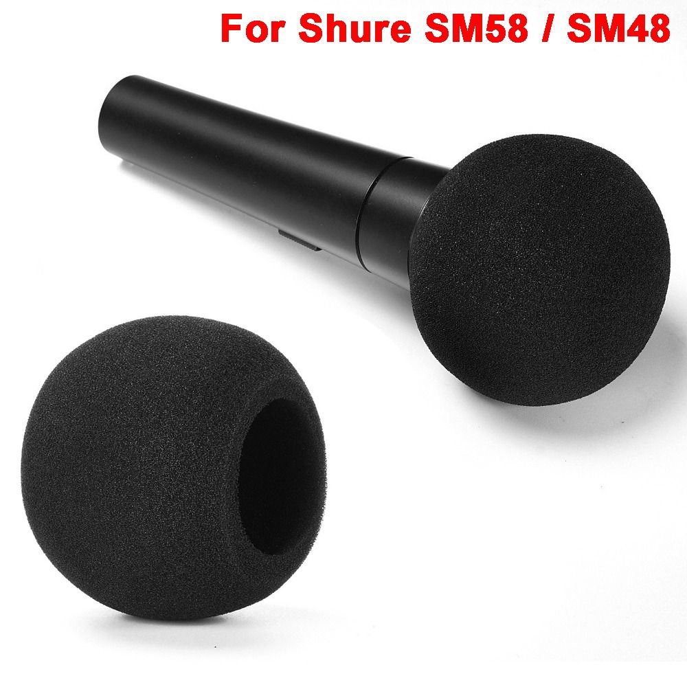 Shure Mic Sm58 - 交換用マイクウィンドスクリーンカバー 植毛スポンジフォーム 防風マイクカバー ノイズリダクションスポンジ Shure SM58