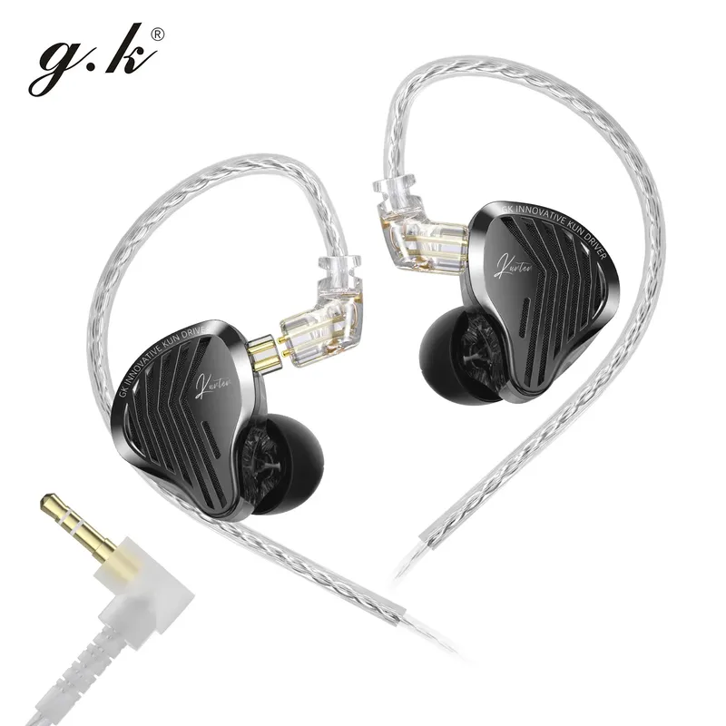 Audiophile Headphone Wired - Gk Kunten 有線インイヤーヘッドホン Hifiモニタイヤホン 重低音 7mmダイナミックドライバー