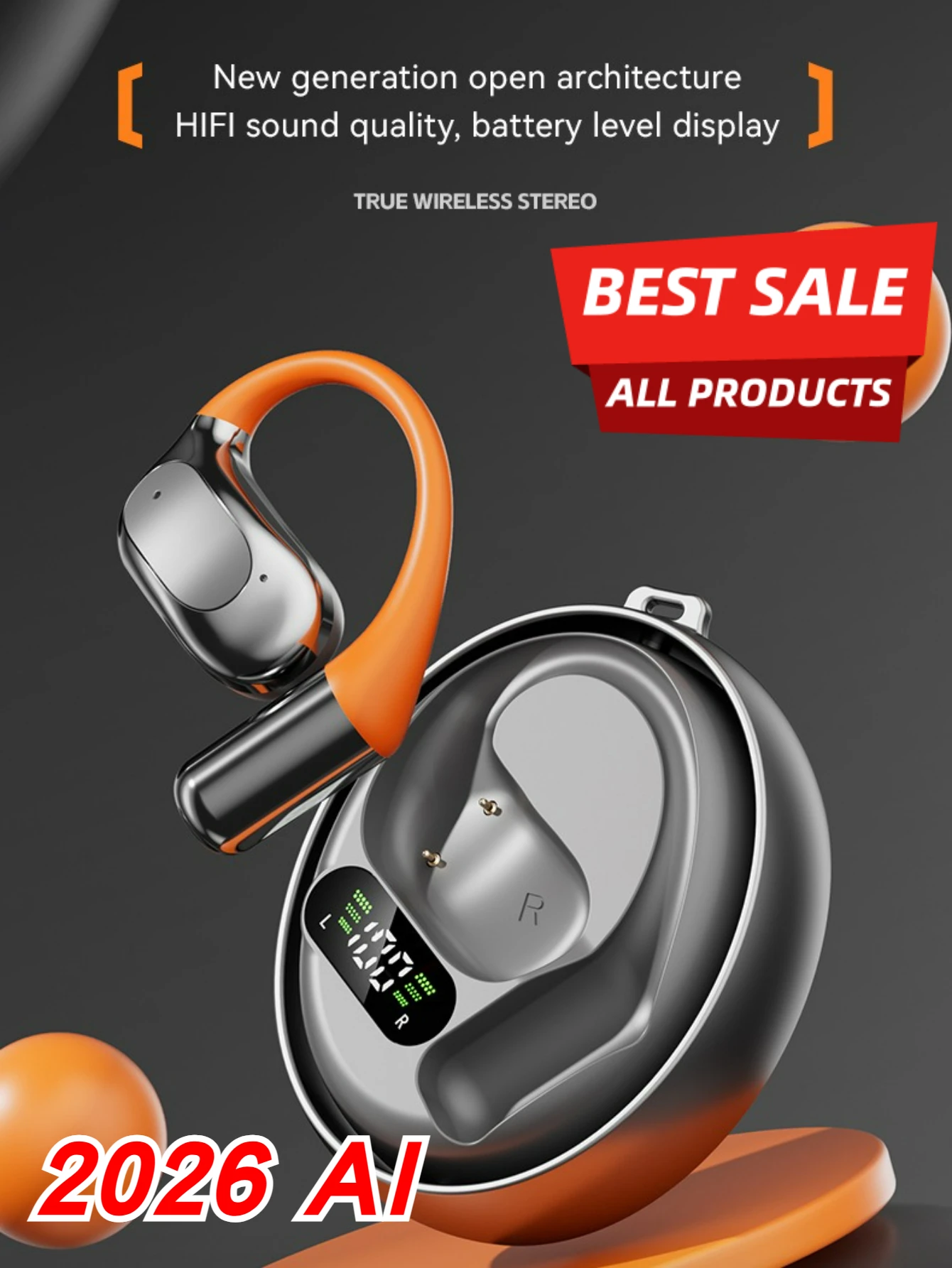 Bluetooth Headset On Ear - ワイヤレス翻訳ヘッドセット 144言語対応 リアルタイムAI翻訳 Bluetoothイヤホン クリップオンデザイン 世界旅行に最適