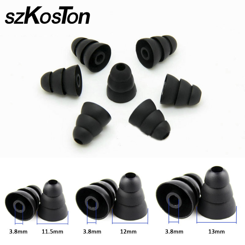 Earphone Foam Tip - シリコンインイヤーキャップ,3層,12個。
