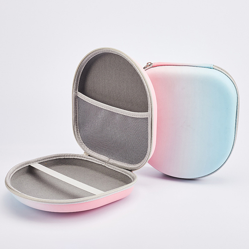 Headphone Case Hard - ヘッドフォン収納袋グラデーションカラーヘッドセットケースEVA PU耐衝撃防水保護カバーキャリングボックス