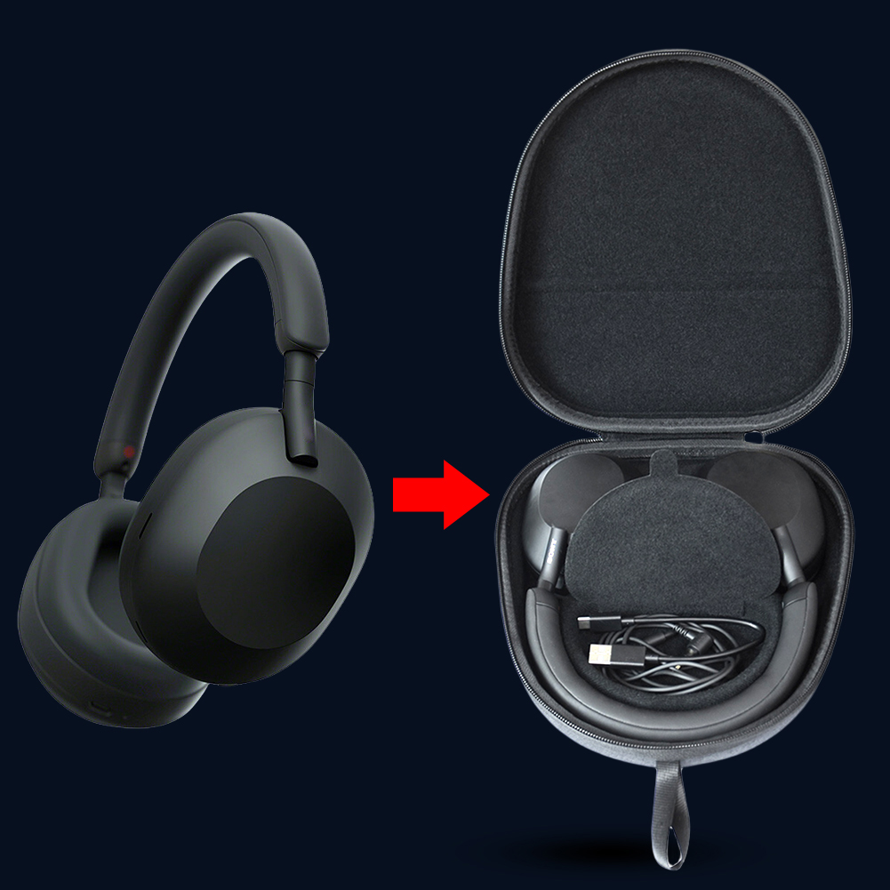 Sony Headphone Wh-1000Xm5 - ソニー WH-1000XM5 ヘッドホン用、保護ハードケース、EVA製ハードキャリングケース、傷防止、落下防止、ハード収納ケース。