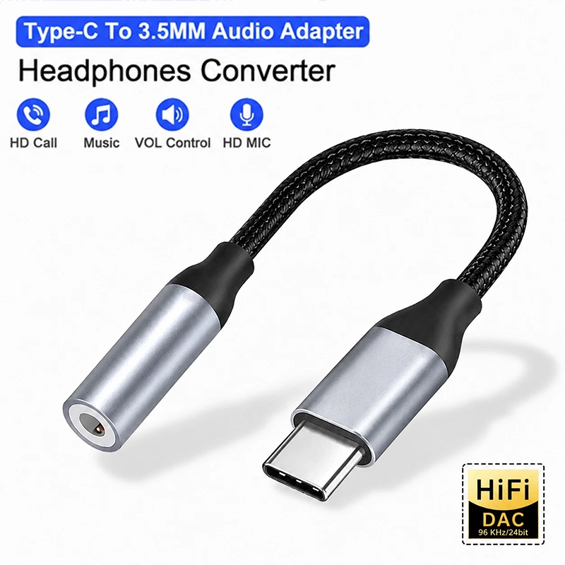 Audiophile Headphone Wired - USB-Cヘッドホンジャックアダプター。小型で、有線イヤホンに対応。スマートフォンのオーディオ機器、音楽鑑賞、通話に最適。各種デバイス用アクセサリーキット。