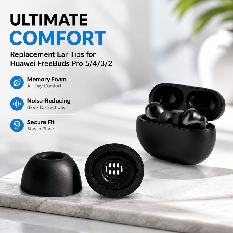 Earphone Foam Tip - 三層メモリーフォームイヤーチップノイズアイソレーションイヤーキャップスリーブフィットHuawei FreeBuds Pro 5 Pro4 Pro3