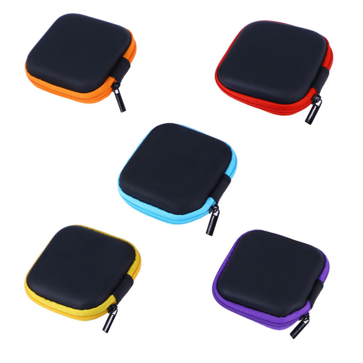 5個入り ミニイヤホン収納ケース、携帯用ハードシェル、ジッパ - Headphone Case Hard のレビューと価格