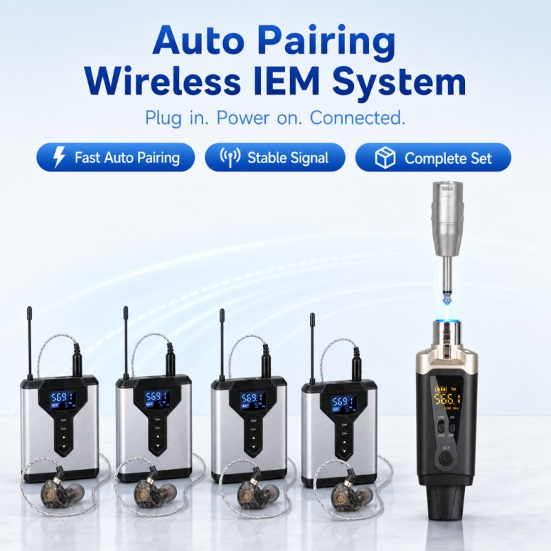 ワイヤレスIEMシステム：送信機1台、受信機4台。UHF方式 - In Ear Monitor Iem のレビューと価格