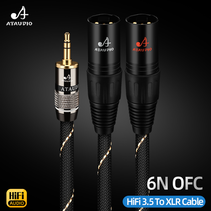 高品質HiFi 3.5mm to 2XLRオーディオケーブル - Earphone Splitter Jack のレビューと価格