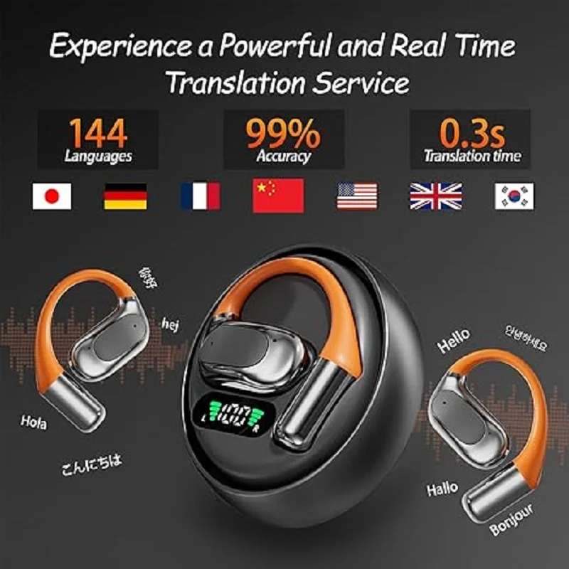 ワイヤレス翻訳ヘッドセット 144言語対応 リアルタイムAI - Bluetooth Headset On Ear のレビューと価格