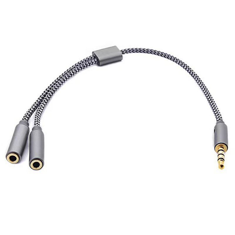 編組3.5mmオーディオスプリッターケーブル 1オス-2メス - Earphone Splitter Jack のレビューと価格